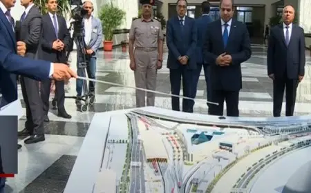 الرئيس السيسي يقوم بجولة تفقدية في محطة قطارات صعيد مصر “بشتيل الجديدة”