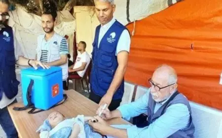 الصحة العالمية تعلن بدء حملة التطعيم ضد شلل الأطفال في غزة
