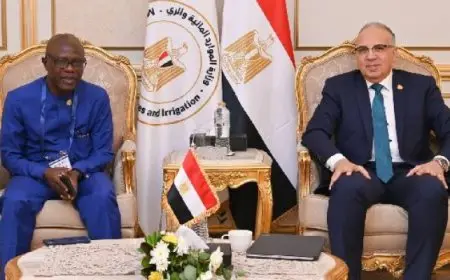 وزير الرى يلتقى المدير التنفيذي للجنة الوطنية لمياه الشرب والصرف الصحي بدولة ليبيريا
