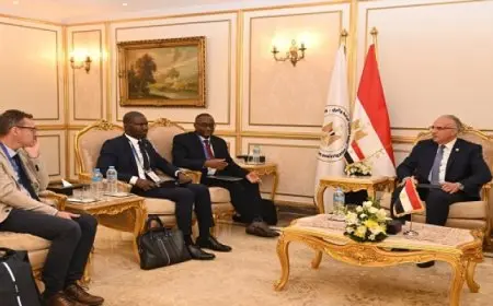 ضمن فعاليات إسبوع القاهرة للمياه .. سويلم يلتقي مدير إدارة المياه بالبنك الافريقي للتنمية