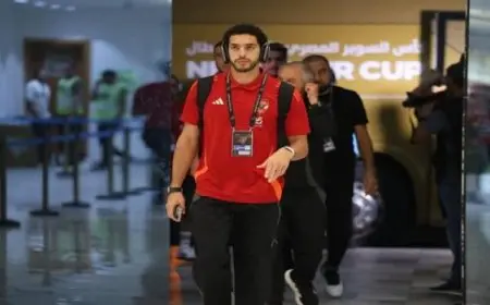 الأهلي يصل استاد محمد بن زايد استعدادا لمواجهة سيراميكا كليوباترا بالسوبر المصري