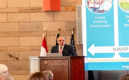 وزير الري يشارك في الاجتماع السنوي لمجلس أمناء الجامعة الأمريكية