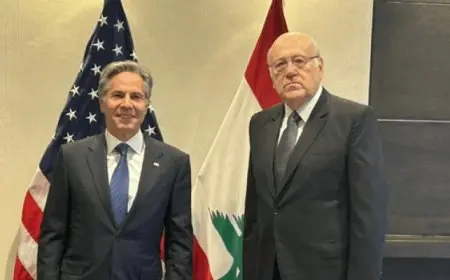بلينكن يؤكد لميقاتي دعم الولايات المتحدة لاستقرار لبنان