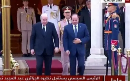 بال وال .. مراسم استقبال رسمية للرئيس الجزائري بقصر الاتحادية