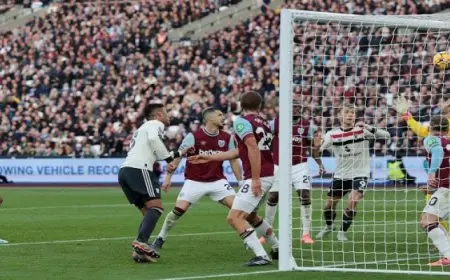 وست هام يحقق فوزه الثالث تواليا على مانشستر يونايتد ويزيد أوجاعه