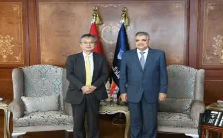 الفريق أسامة ربيع يبحث وسفير اليابان التعاون في مجالات التدريب والتحول الأخضر