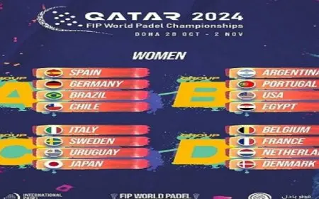 مصر تجاور أمريكا والأرجنتين والبرتغال بقرعة كأس العالم لسيدات البادل