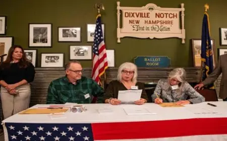 إعلان أول نتيجة اقتراع في الانتخابات الأمريكية .. تعادل ترامب وهاريس في بلدة ديكسفيل نوتش في ولاية نيو هامبشير بـ 3 أصوات لكل منهما