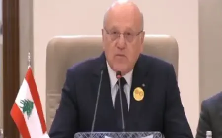 ميقاتي: لبنان يعيش كارثة إنسانية بسبب العدوان الإسرائيلي