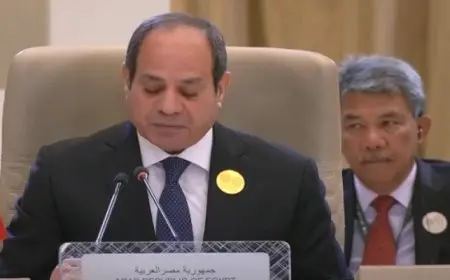 الرئيس السيسي في كلمته بالقمة العربية الإسلامية: مصر ستقف ضد كل مخططات تصفية القضية الفلسطينية