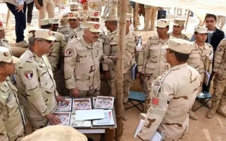 بال وال..المتحدث العسكرى : رئيس أركان حرب القوات المسلحة يتفقد عناصر القوات المسلحة المتمركزة شرق القناة