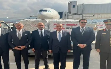 وزير الخارجية يسلم شحنة المساعدات المصرية الرابعة إلى لبنان