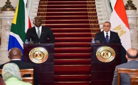 خلال مؤتمر صحفي مع وزير العلاقات الدولية الجنوب أفريقي.. عبد العاطي: استمرار العلاقات بين البلدين يعكس حرصهما علي تعزيز أواصر الأخوة