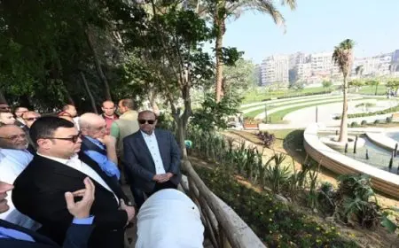 وزير الإسكان يتفقد سير العمل بمشروع تطوير وإحياء حديقة الأزبكية بمحافظة القاهرة