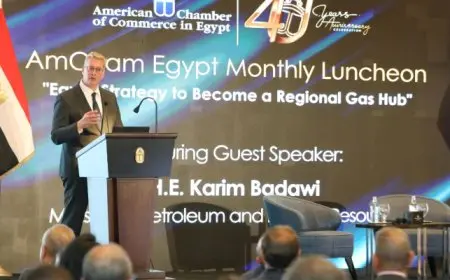 وزير البترول يستعرض محاور عمل الوزارة في لقاء غرفة التجارة الأمريكية بالقاهرة