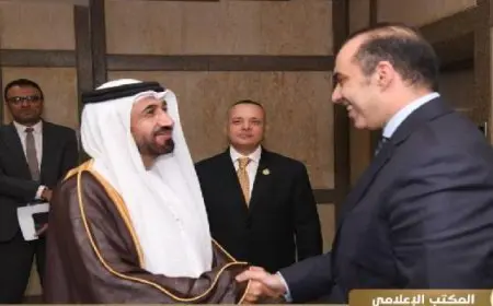 وزير الشئون النيابية يلتقي محمد أحمد اليماحي، رئيس البرلمان العربي