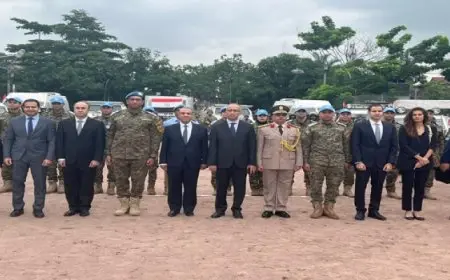 بال .. وزير الخارجية يلتقي مع كتيبة الشرطة المصرية المشاركة في مهام حفظ السلام بجمهورية الكونجو الديمقراطية