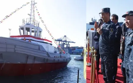 قائد القوات البحرية يشهد تدشين القاطرة الثالثة من طراز (ASD) بترسانة الأسكندرية