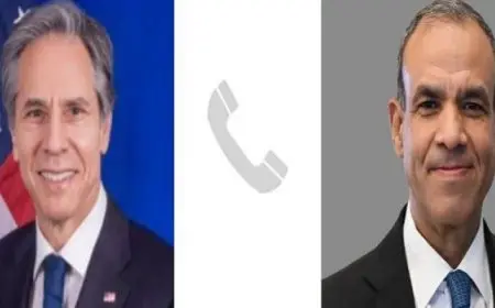 وزير الخارجية يؤكد لنظيره الأمريكي على موقف مصر الداعي لاحترام السيادة السورية ووحدة وسلامة أراضيه