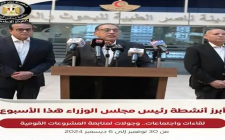 أبرز أنشطة رئيس مجلس الوزراء هذا الأسبوع
