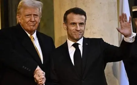 الرئيس الفرنسي يستقبل ترامب بقصر الإليزيه