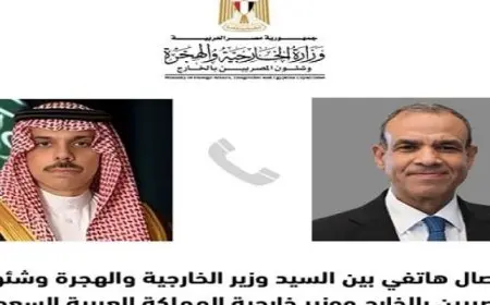 وزير الخارجية يبحث هاتفيا مع نظيره السعودي مستجدات الأوضاع في سوريا وغزة