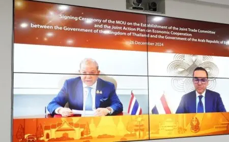 مصر وتايلاند توقعان مذكرة تفاهم لإنشاء لجنة تجارية مشتركة وخطة عمل للتعاون الاقتصادي