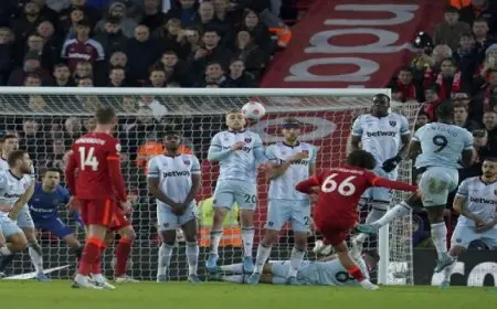 ليفربول يودع 2024 بمواجهة صعبة أمام وست هام في البريميرليج