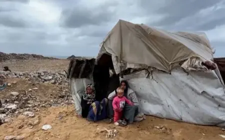 7 شهداء بسبب البرد القارس بين النازحين في غزة