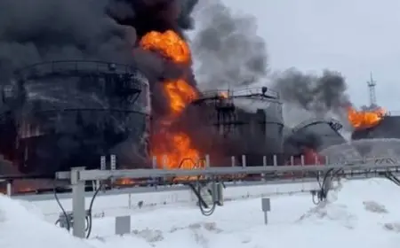 هجوم بمسيّرات أوكرانية يتسبب بحريق في مستودع نفط روسي
