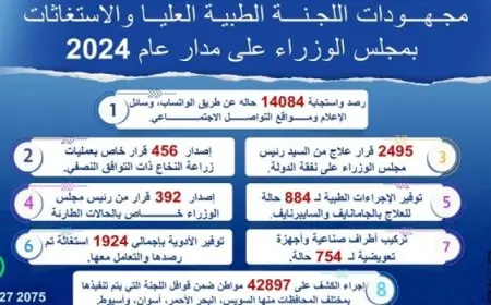 رئيس الوزراء يتابع جهود اللجنة الطبية العليا والاستغاثات خلال عام 2024