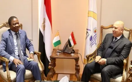 الوزير يبحث مع سفير جمهورية كوت ديفوار التعاون المشترك في الصناعة والنقل وزيادة حجم التبادل التجاري بين البلدين