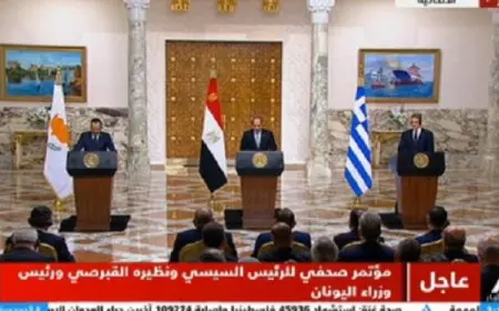 الإعلان المشترك للقمة الثلاثية العاشرة بين مصر وقبرص واليونان