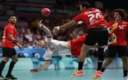 منتخب اليد فى مواجهة رومانيا ببطولة إسبانيا الدولية