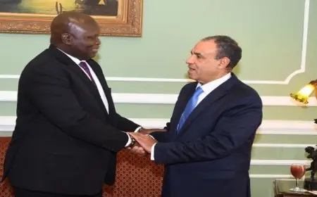 وزير الخارجية والهجرة يستقبل وزير التجارة والصناعة الجنوب سوداني