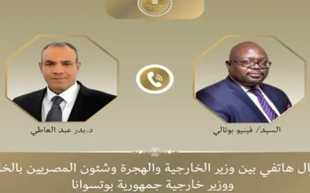 وزير الخارجية يجرى اتصالاً هاتفياً مع وزير خارجية بوتسوانا