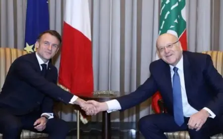 الرئيس الفرنسى من بيروت: سعيد لوجودى فى لبنان الذى دخل مرحلة جديدة