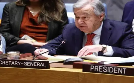 جوتيريش: ضم الضفة الغربية سيشكل «انتهاكاً صارخاً للقانون الدولى»