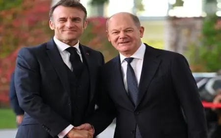 ماكرون يبحث اليوم مع مستشار ألمانيا أهمية العمل المشترك لتعزيز “أوروبا الموحدة وذات السيادة”