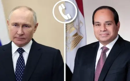 السيسى وبوتين يبحثان هاتفيًا العلاقات الثنائية والتطورات الإقليمية