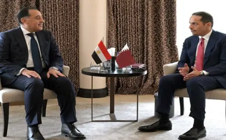 بال .. مدبولى يستقبل رئيس مجلس الوزراء وزير خارجية دولة قطر فى ثانى أيام مشاركته بمنتدى دافوس