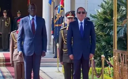 الرئيس السيسى يستقبل نظيره الكينى بقصر الاتحادية