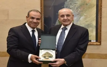 وزير الخارجية والهجرة يلتقى مع رئيس مجلس النواب اللبنانى