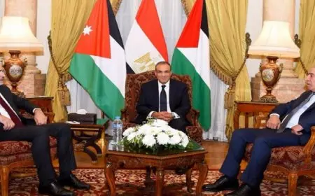 وزير الخارجية يبحث مع نظيره الأردنى وممثل منظمة التحرير الفلسطينية سبل تثبيت اتفاق وقف إطلاق النار في غزة