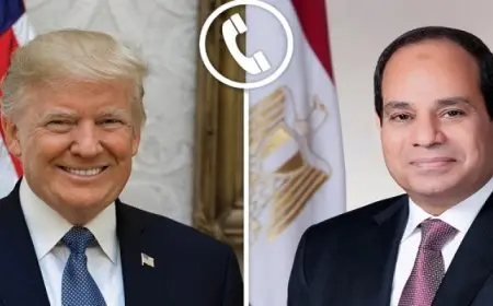 الرئيس السيسى يشدد لترامب على ضرورة تدشين عملية سلام تفضى إلى حل دائم فى المنطقة