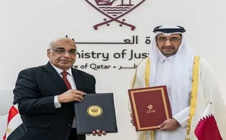 وزير العدل يوقع مع نظيره القطرى مذكرة تفاهم للتعاون في مجال العدالة والقانون