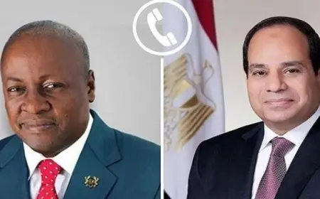 الرئيس السيسى يهنئ هاتفيا نظيره الغانى بمناسبة فوزه فى الانتخابات الرئاسية