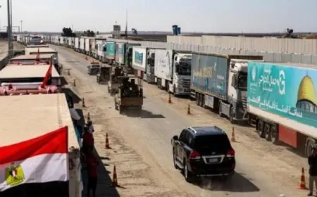 ارتفاع عدد شاحنات المساعدات الإنسانية للفلسطينيين بقطاع غزة إلى 200 شاحنة