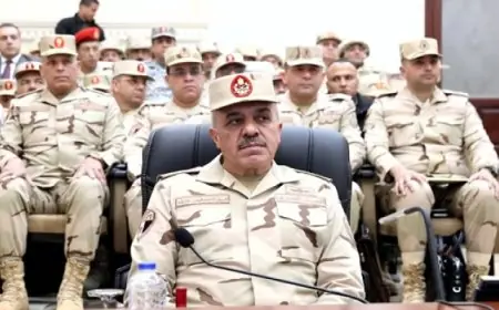 وزير الدفاع يشهد المرحلة الرئيسية لمشروع مراكز القيادة التعبوى للجيش الثالث الميدانى