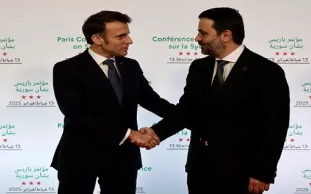 ماكرون في مؤتمر باريس: جاهزون لدعم لدعم السلطات الانتقالية فى سوريا